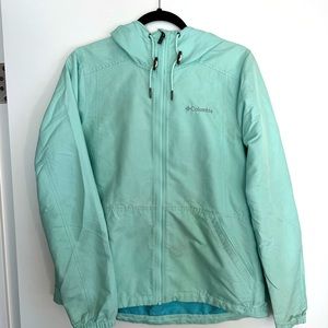 Columbia Sportswear Rain Jacket Size M With Hood - Teal